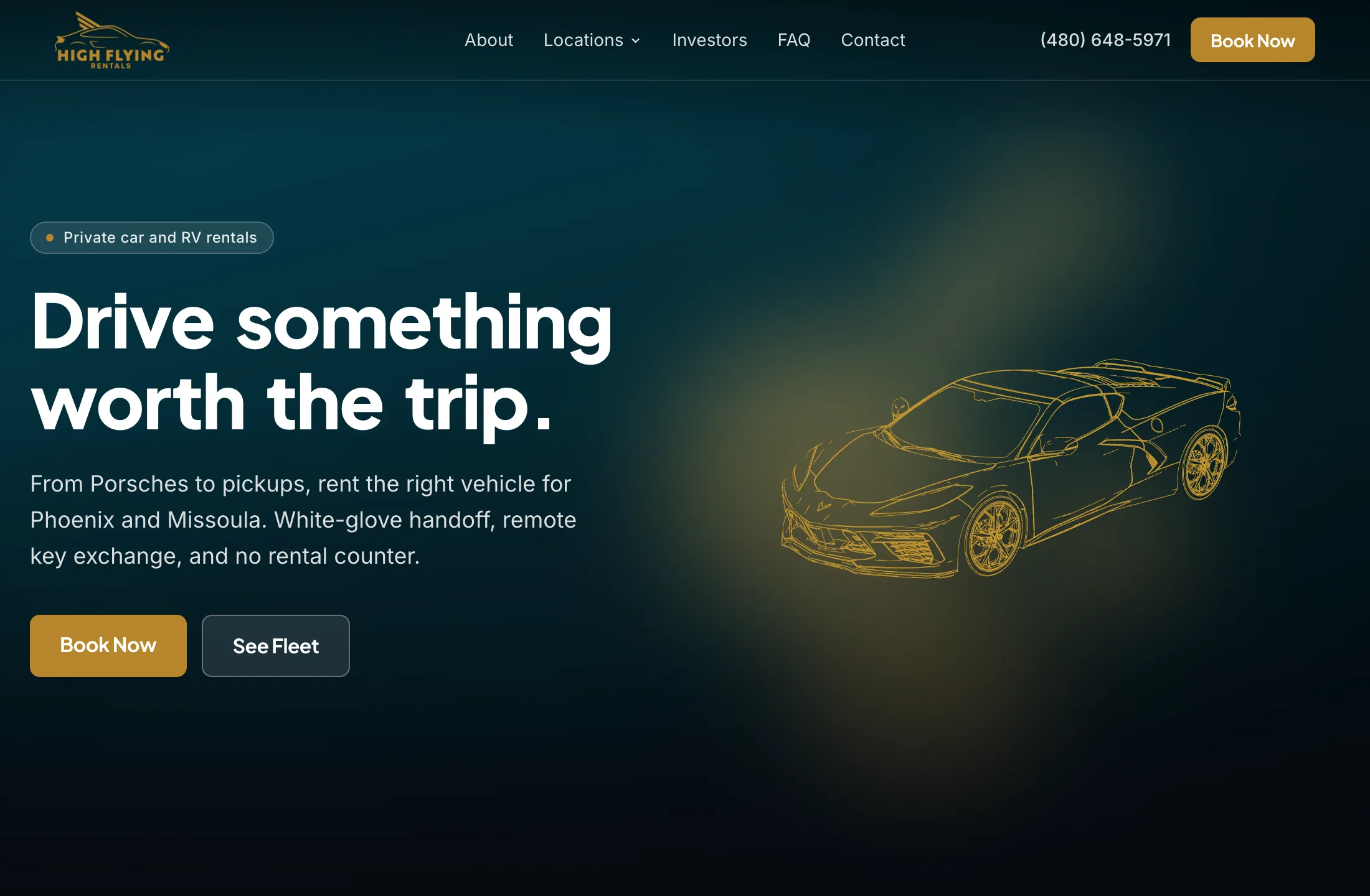 The High Flying Rentals direct-booking site, built on OwnYourDemand.com